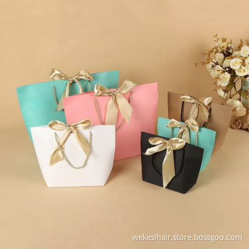 Custom Logo Print Wallet Box Gift Set Belt Jewelry Boxes Orange Pack Drawer Box Packaging For Hair Extension Beauty Hair Package